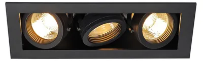 Obrázok produktu pre SLV 115530 KADUX 3 GU10 stropné svietidlo hranaté matné čierne max. 3x50W