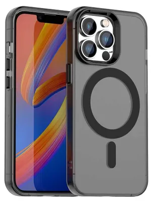 Obrázek produktu pro Magnetické pouzdro pro iPhone 14 Pro Max, tenké matné průsvitné nárazuvzdorné pouzdro Černý