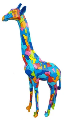 Image de Sculpture moderne Girafe Décoration Figure plastique Statues Déco Statue 205cm
