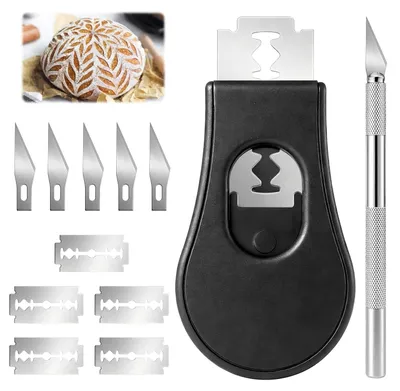 2-teiliges Teigmesser-Set mit 10 Edelstahlklingen