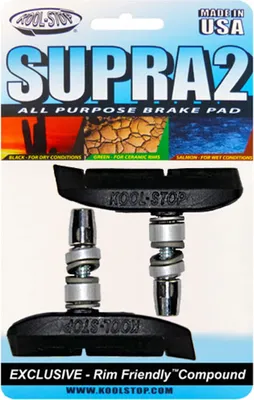 Produktbild von Kool-Stop Bremsschuhe T3 Supra 2 V-Brake, L=66,5mm asymm., für Aluminiumfelgen, schwarz