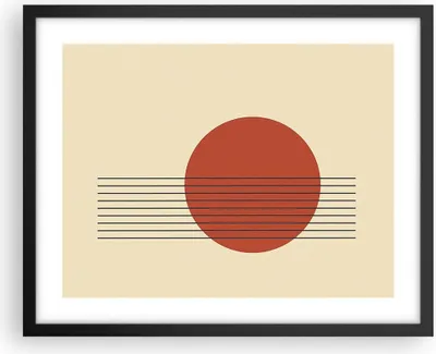 Produktbild von Gerahmtes Poster - Schwarzer Rahmen - Abstraktion Linien Rad - 50x40 cm - Wand Bild - Wanddeko - Wandbilder - Kunstposter - Wandposter - Bilderrahmen - Bilder - Kunstdruck - Wandbild - P2BAA50x40-4230