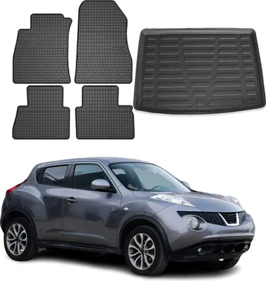 Image de Tapis & bac de coffre Set pour Nissan Juke 2010-2019 Caoutchouc TPE Noir 5x