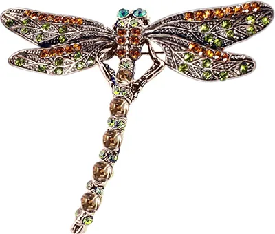 Produktbild von Neue Modeschmuck Damen Vintage Edle Libelle Kristall Schal Pin Broschen
