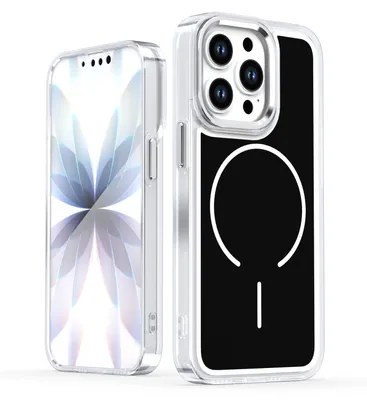 Produktbild von Magnetische Hülle für iPhone 13 Pro, Dünn Klare Stoßfest Handyhülle, Kompatibel mit MagSafe Schwarz