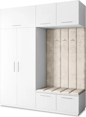 Produktbild von Masseno Garderobe-Set REMA 200/240/60 cm Modern Garderobenschrank Weiß