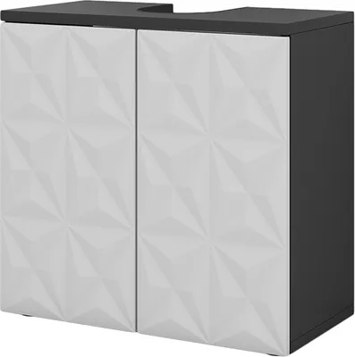 Produktbild von Waschbeckenunterschrank Vicco Edge Schwarz 60 x 57 cm mit 2 Türen, Model 40298