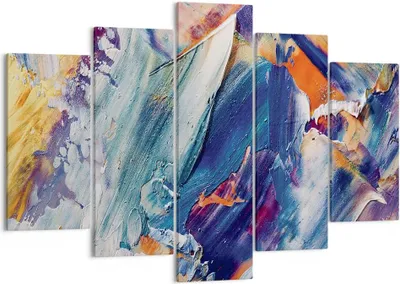 Produktbild von Bild auf Leinwand - Leinwandbild - 5 Teile - Die Farben Farbe Abstraktion - 150x100cm - Wand Bild - Wanddeko - Wandbilder - Leinwanddruck - Bilder - Wanddekoration - Leinwand bilder - EA150x100-5113