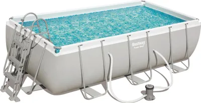Produktbild von Bestway Power Steel 56441 Aufstellpool Gerahmter Pool Rechteckig 6478 l Blau, Grau