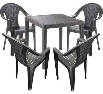 Produktbild von Gartengarnitur Sitzgarnitur Bistrogarnitur Gartenmöbel 5tlg Anthrazit