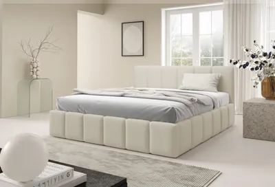 Image de DEKORI INTERIORS Lit Tapissé KALLA Slim 140x200 cm avec Tiroir de Lit - QUELLE 02