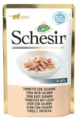 Zdjęcie produktu dla SCHESIR w żelu Tuńczyk z łososiem - mokra karma dla kotów - 50 g
