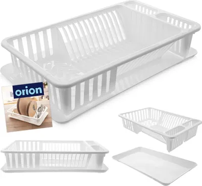 Produktbild von Orion Geschirrabtropfgestell Geschirrtrockner Abtropfständer Geschirrabtropfer weiß 45,5x28x10 cm
