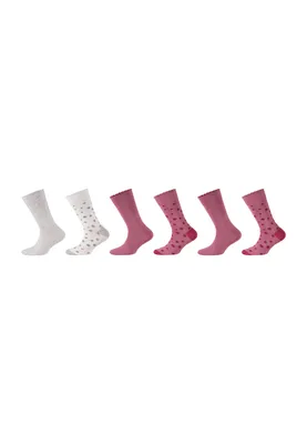 Produktbild von Camano Kindersocken ca-soft organic Baumwolle im praktischen 6er-Pack rose wine 23-26