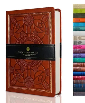 Image de Carnet de notes à couverture rigide en similicuir, quadrillé, format 14,5 x 20,5 cm, couleur marron, 320 pages