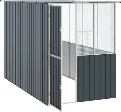 Image de vidaXL Cage à oiseaux anthracite 165 x 318 x 200 cm Acier galvanisé