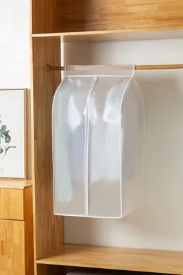 Produktbild von Staubdichter Kleidersack, 60 x 50 x 90 cm, transparentes PEVA, großer Kleidersack mit Reißverschluss, staubdichter Aufbewahrungssack für Anzüge, Mäntel, T-Shirts und Jacken.