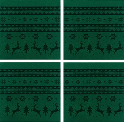 Produktbild von Oblique Unique 4 Filz Untersetzer eckig 10 cm Glasuntersetzer als Tischdeko für Weihnachten Adventsdeko - grün