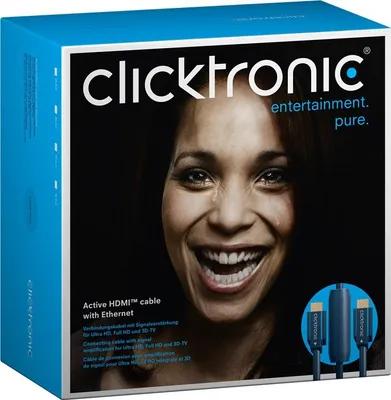 Produktbild von Clicktronic 70088 Casual Premium 4K HDMI 2.0 mit Ethernet Kabel 25m aktiv blau