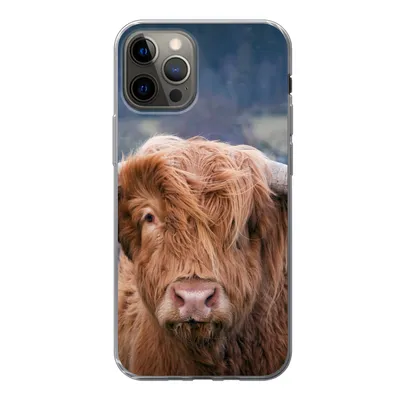 Produktbild von MuchoWow® Handyhülle Schutzhülle Hülle für iPhone 13 Pro Schottischer Highlander - Hörner - Berg Silikon Softcase Handy Hülle - Handy-Tasche