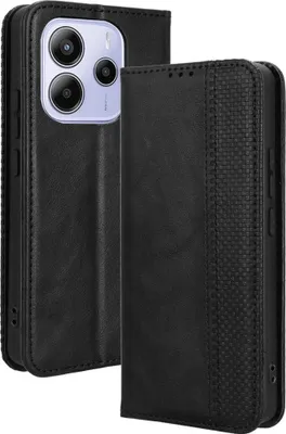 Produktbild von Xiaomi Redmi Note 14 4G Hülle - Coverup Vintage Style Klapphülle - Schwarz