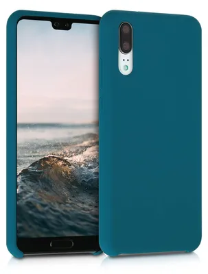 Produktbild von kwmobile Handyhülle für Huawei P20 Hülle - Case Silikon - Kabelloses Laden - Schutzhülle Cover in Petrol matt