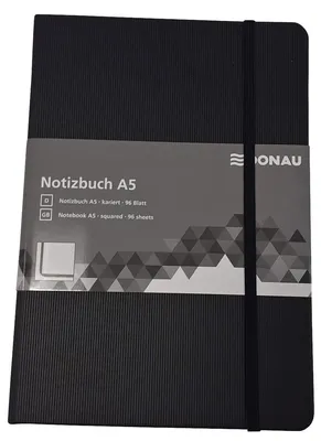 Productafbeelding van DONAU 1345200-01 Notitieboek, A5, 80g/m², 96 bladzijden, hardcover, geruit