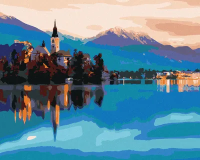 Produktbild von Zuty - Malen nach Zahlen - SEEN VON BLED IN SLOWENIEN, 40x50 cm, ohne Keilrahmen