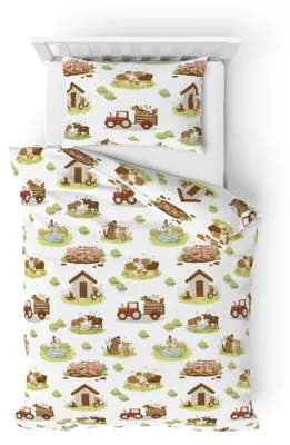 Image de Ensemble de couette pour bébé, 100 x 135 cm, avec taie d'oreiller, pour jeunes enfants