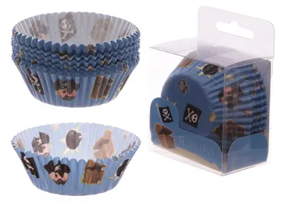 72 Papier-Backförmchen Muffin Cupcake Piraten Motiv