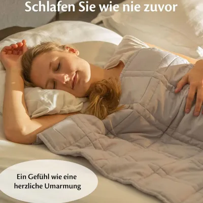 Produktbild von Ella Gewichtsdecke 135x200 7kg - Anti Stress Therapiedecke  - Bettdecke für tiefen Schlaf und bessere Erholung - Weighted Blanket - Für Männer & Frauen von 55-85kg