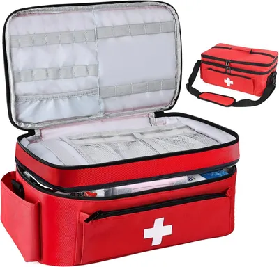 Immagine prodotto di Custodia per il kit di pronto soccorso, grande, 40 x 22 x 18 cm, per l'organizzazione e la conservazione dei farmaci
