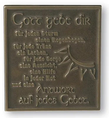 Produktbild von Wandrelief Gott gebe dir ... 11x10 cm Bronze