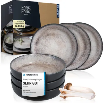 Produktbild von Moritz & Moritz VIDA 6tlg Suppenteller Beige