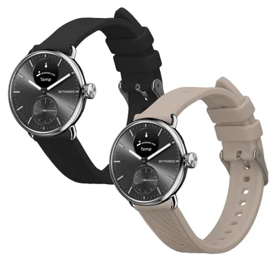 Produktbild von kwmobile 2x Uhrenarmband für Withings Scanwatch Light 37mm / Withings Scanwatch 2 38mm Armband - Fitnesstracker Band Set aus TPU Silikon -