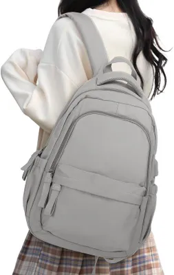 Produktbild von HYC00 Schulrucksack 14 zoll Laptop Rucksack Damen Grau Leichter Tagesrucksack