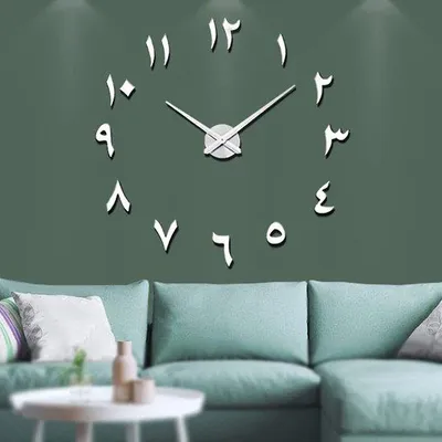 Immagine prodotto di Grande orologio da parete moderno con decorazioni adesive 3D