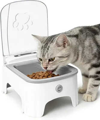 Produktbild von Futterautomat Katze Hund Automatisch Zeitgesteuert Grau ABS 3L