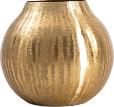 Zdjęcie produktu dla HOMLA Wazon GIRONA metalowy szeroki złoty 20x15 cm