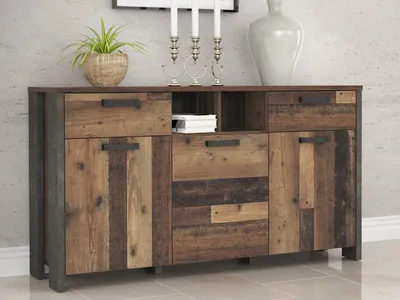 Zdjęcie produktu dla Sideboard >Celon< in Old Wood Vintage - 156.4x86.3x41.6cm (BxHxT)