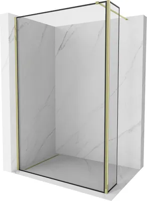 Produktbild von Mexen Kioto Duschwand Walk-in 100 x 30 cm, schwarzes Muster, gold - 800-100-212-50-70-030
