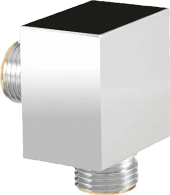 Produktbild von tecuro Quad 43 x 43 mm Wandanschlussbogen DN 15 - 1/2 Zoll, Messing verchromt