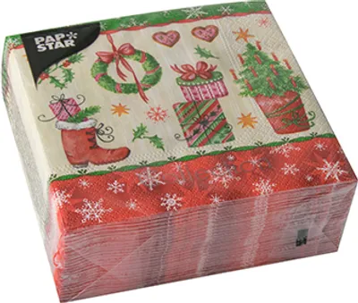 Produktbild von Papstar Servietten X-Mas Allover