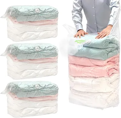 Obrázek produktu pro Vakuové sáčky – sada 4 kusů – 80 x 100 x 38 cm – Velké, opakovaně použitelné vakuové sáčky – Vakuové sáčky, není potřeba pumpa