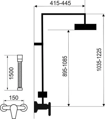 Obrázek produktu pro Sprchový systém s pákovou baterií Novaservis ECO s termostatickou baterií SETECO/TER,0