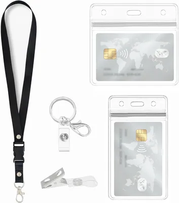 Produktbild von Ausweishalter Set mit Lanyard, 5-teilig, für Büro und Schule