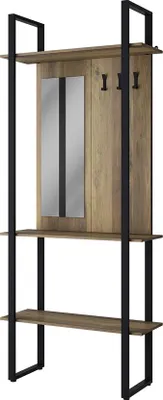 Image de Vestiaire Vicco Livi Anthracite 90x215cm avec crochet et miroir, Model 57431