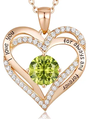 Produktbild von Halskette Damen 925 Sterling Silber Rosegold Herz Anhänger mit Zirkonia Geschenk