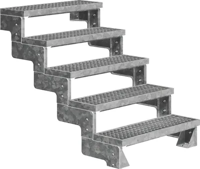 Produktbild von Dolle Außentreppe Gardentop 90-110cm Geschosshöhe mit Gitterrost 80cm breit ohne Geländer