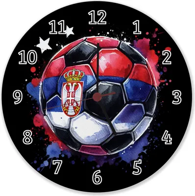 Produktbild von Fußball Serbien Flagge Wanduhr aus Alu
